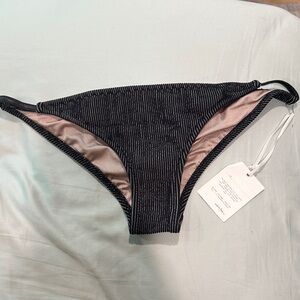 Black and Pink Striped Bikini Bottom